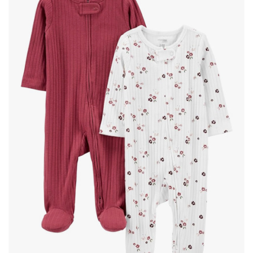 Simple Joys by Carter's Unisex Baby 2-Pack 2-Way Zip Textured Sleep and Play