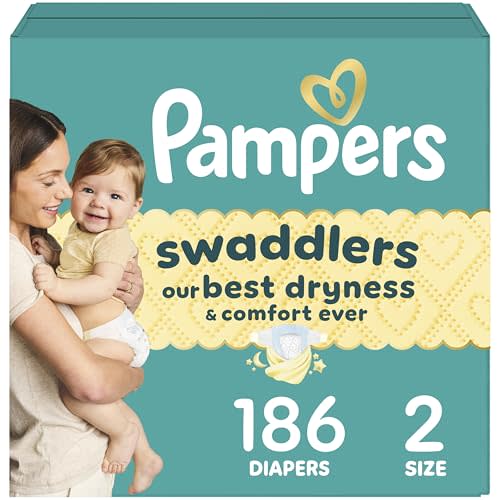 Pampers Baby Diapers - Swaddlers - Size 2, 186 Count, Ultra Absorbent Disposable Infant Diaper