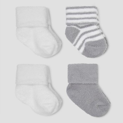 Carter's Just One You® Baby Boys' 4pk Chenille Socks - Gray/White 0-3M