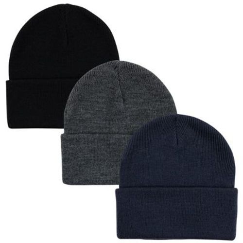 Hudson Baby Family Knit Cuffed Beanie 3pk, Navy Black, Infant Toddler