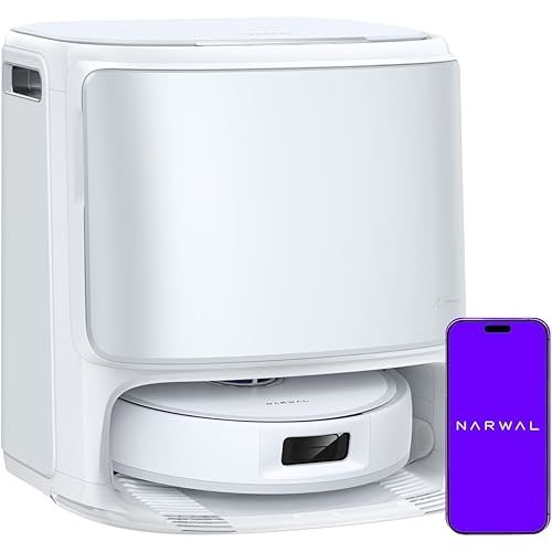 NARWAL Freo Z10 Robot Vacuum and Mop Combo, Tangle Free Robot Mop, 15,000Pa Suction, Adapts to Hard-to-Reach Areas, Self-Emptying, Mop Washing & Drying, Obstacle Avoidance, for Pet Hair & Hard Floor