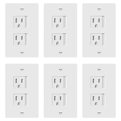 ENERLITES Child Proof Outlet Cover, Self-Closing, Fits Both Duplex and Decorator Outlet, Safety Design, Tamper-Resistant Socket Plug for Receptacle, Size 4.75" x 3.9", 8800-TR, White 6 Pack