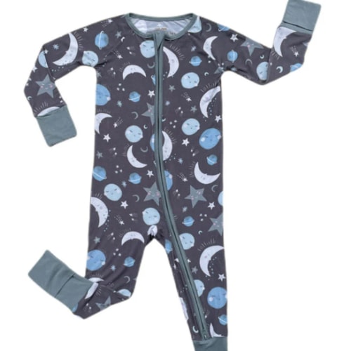 Blue To the Moon & Back Zippy - Little Sleepies