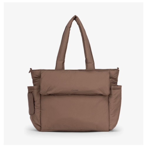 Diaper Tote Bag with Laptop Sleeve - HAZELNUT
