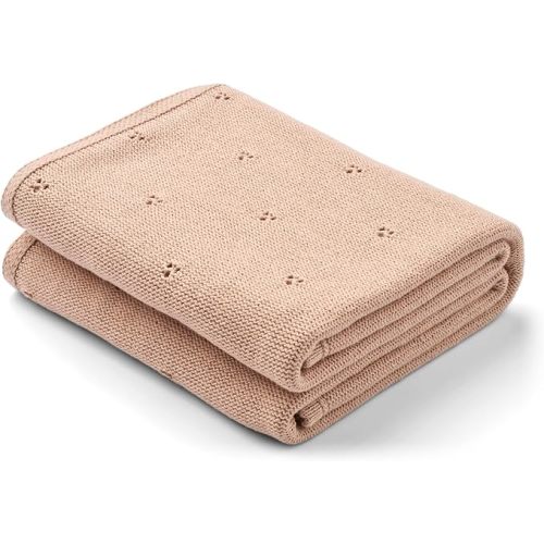 Organic Cotton Blanket 30" x 40" - Pointelle Knitted Baby Blankets for Boys and Girls - Light and Soft Blanket for Babies (Blush)