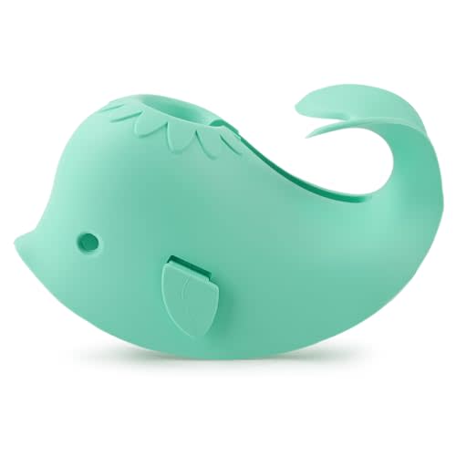 LOYATRO Bathtub Faucet Cover for Baby Bath Spout Cover, Kids Shower Head Protector Bathtub Spout Guard Toddlers Protection Accessories(Whale-Turquoise)