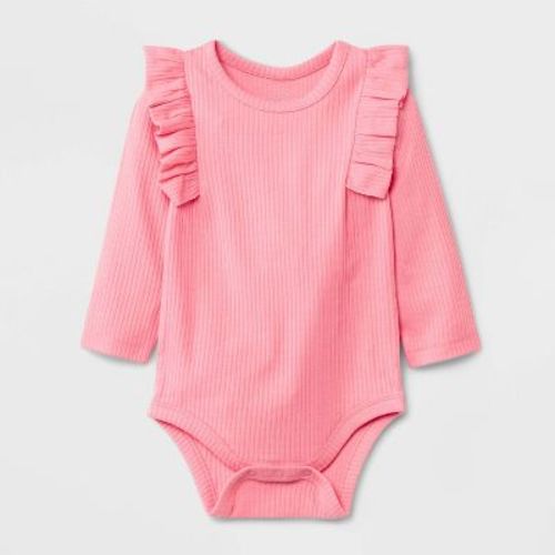 Baby Girls' Ruffle Bodysuit - Cat & Jack™ Black 0-3m