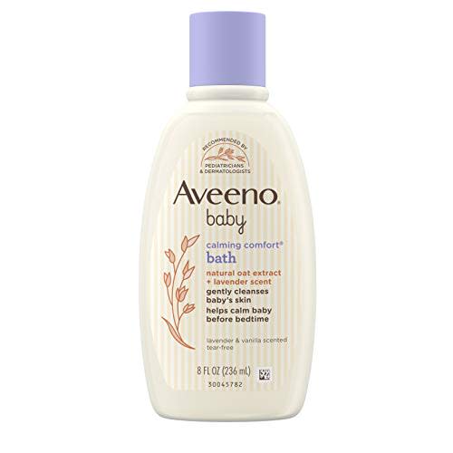 Aveeno Baby Calming Comfort Bath & Wash with Relaxing Lavender & Vanilla Scents & Natural Oat Extract, Hypoallergenic & Tear-Free Formula, Paraben-, Phthalate- & Soap-Free, 8 fl. oz, pack of 2