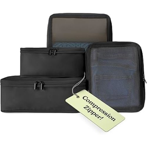 Vandel Space-Saving Compression Packing Cubes for Women, Men, Compressible Carry On Suit Case Organizer Luggage Packing Cubes for Travel Organizer Bags for Luggage and Backpacks, Suitcase Cube