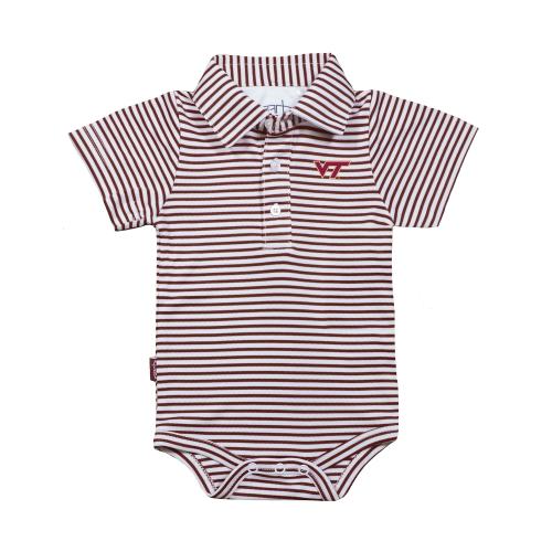 Infant Garb Maroon/White Virginia Tech Hokies Carson Polo Bodysuit