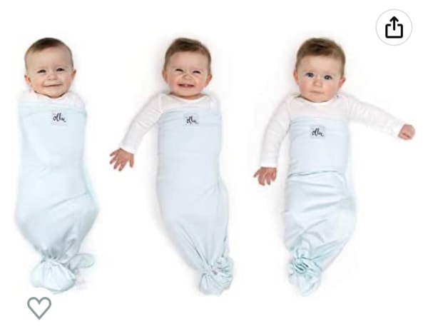 The Ollie Swaddle -- Helps to Reduce The Moro (Startle) Reflex -- Made from a Custom Designed Moisture-Wicking Material (Sky)