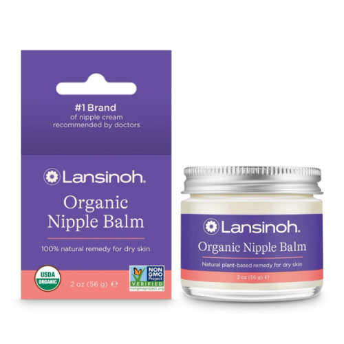 Lansinoh Organic Nipple Butter, Nipple Cream Safe for Breastfeeding Baby, Postpartum Essentials for Mom, 2 Ounces