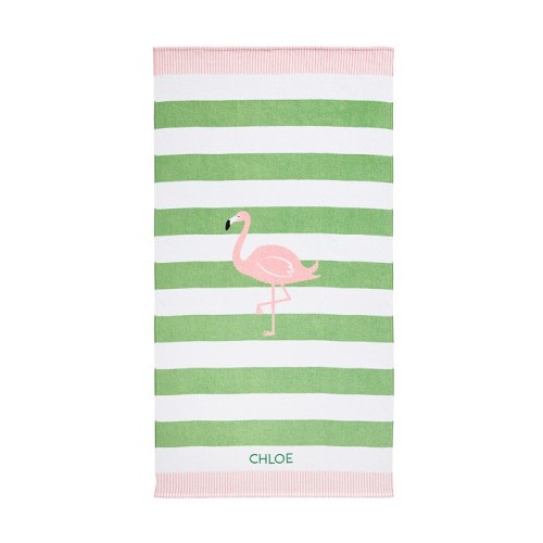 Rugby Stripe Flamingo Kid Beach Towel