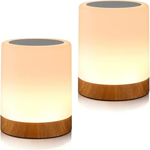 2-Pack Night Light,LED Touch Bedside Table Lamp,Touch Lamp for Bedrooms Living Room Portable Table Bedside Lamps with Rechargeable Internal Battery Warm White Light RGB Color Changing Night Light