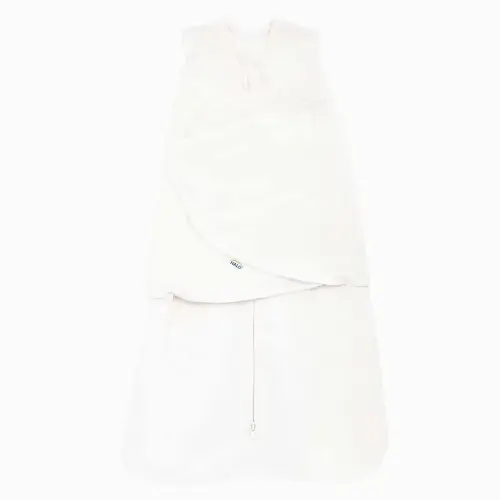 HALO Micro Fleece Sleepsack Swaddle, 3-Way Adjustable Wearable Blanket, TOG 3.0, Cream, Small, 3-6 Months