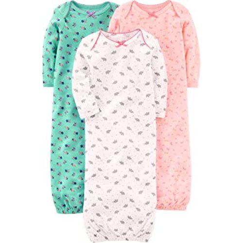 Simple Joys by Carter's Baby Girls' 3-Pack Cotton Sleeper Gown