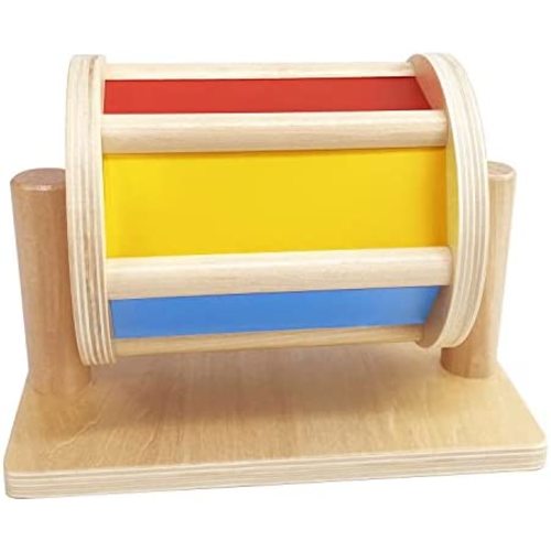 Wooden Spinning Rainbow Drum