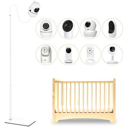Baby Monitor Floor Stand Holder Mount Compatible with HelloBaby, Nanit Pro, Owlet, Infant Optics, Motorola, VAVA, 37.4" -68.8" Adjustable Hight Universal Baby Camera Stand Mount