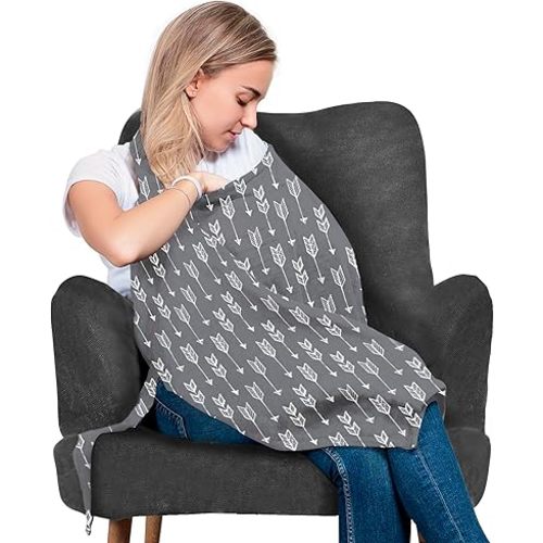 San Francisco Baby Nursing Cover – Breathable Breastfeeding Cover for Nursing, 360° Nursing Cover Up for Breastfeeding, Privacy Nursing Covers, Nursing Blanket for Breastfeeding – Luxury Gray