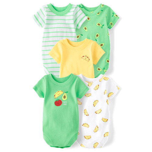 Baby Boys Taco Bodysuit 5-Pack - White