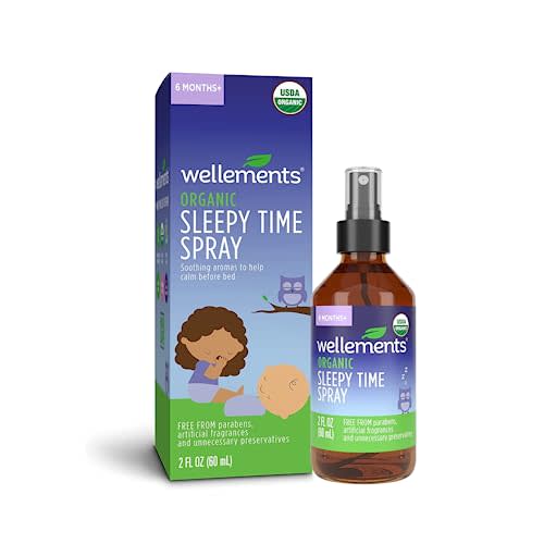 Wellements Organic Sleepy Time Spray | Calming Spray for Babies and Kids | 100% Pure Organic Essential Oils | Soothing Aromas for a Peaceful Night's Sleep | Made Safe Certified | 2 Fl Oz. | 6 Months+