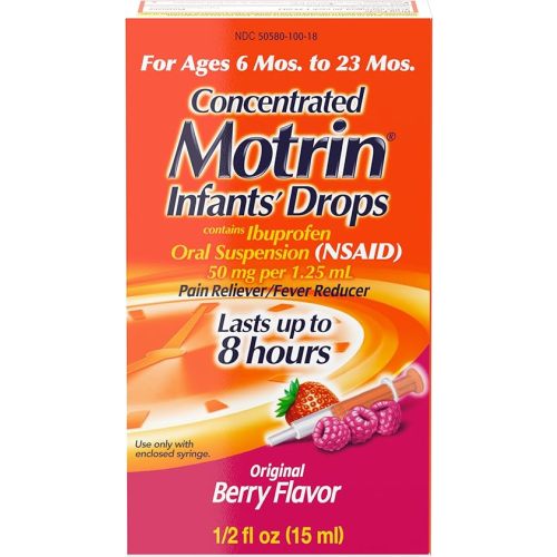 Motrin Infants Concentrated Drops, Fever Reducer, Ibuprofen, Berry Flavored.5 Oz