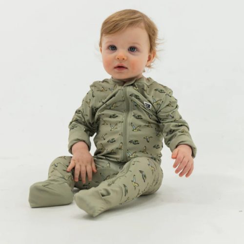 Baby Zip Up - Flying Ducks Green – BURLEBO