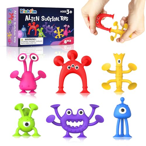Baby Suction Cup Bath Toys : No Hole Bath Toys for Baby Toddlers - Fidget Sensory Tools for Boys Girls - Hours of Fun & Creativity - Window Toy Travel Essentials Road Trip Activities for Kids Gifts