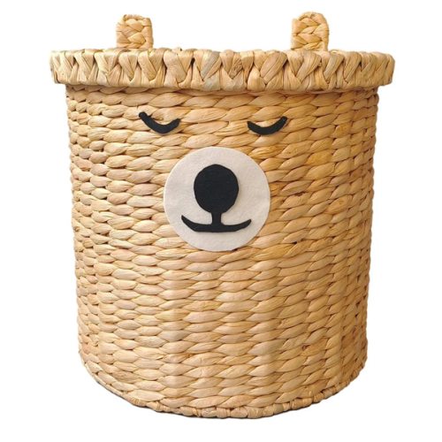 Tiny Dreamers Bear Water Hyacinth Laundry Hamper