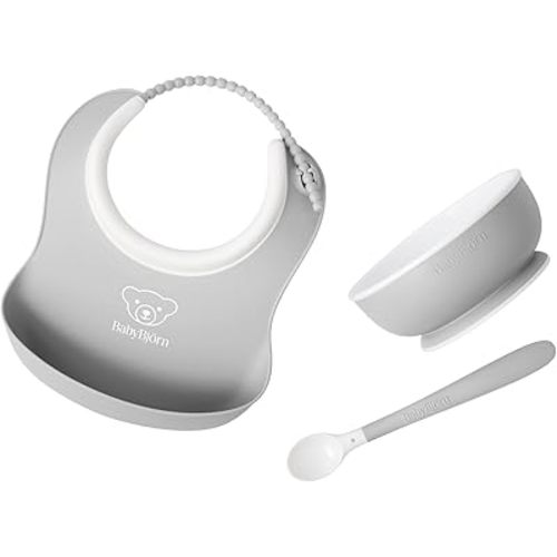 BabyBjörn Baby Feeding Set, 3 pcs, Gray