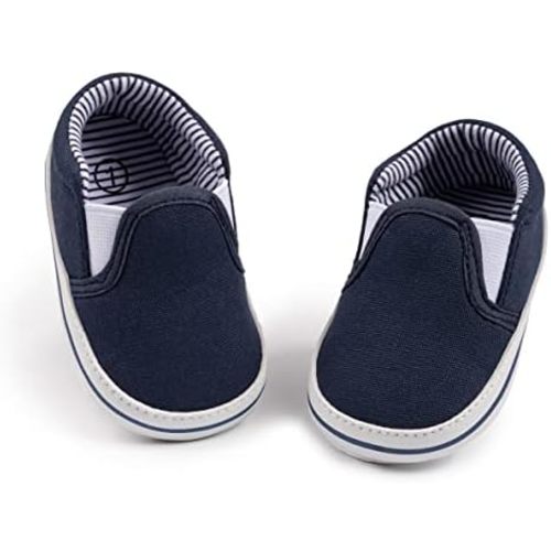 Morbido Infant Baby Boys Girls Canvas Sneaker Toddler Slip On Anti Skid Newborn First Walkers Candy Shoes for 0-18 Months