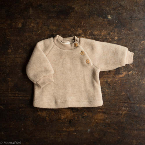 Puffin Baby & Kids Sweater - Merino Wool Fleece - Sandstorm - 3-6M