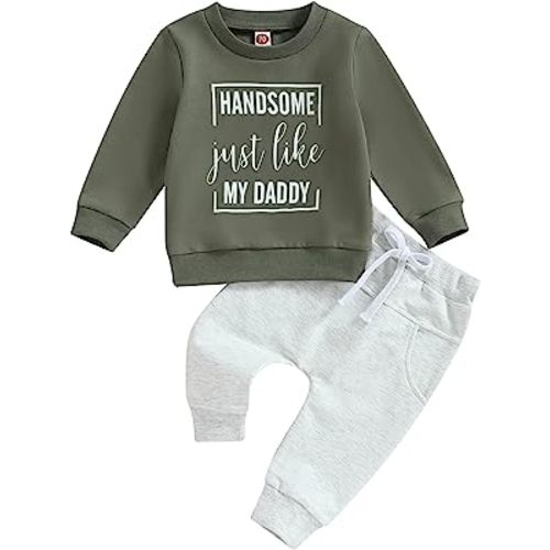 YINGISFITM Fall Baby Boy Clothes Toddler Crewneck Sweatshirt Long Sleeve Shirt Jogger Pants Fall Winter Outfits