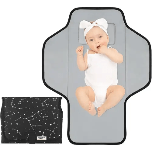 Portable Changing Pad Travel - Waterproof Compact Diaper Changing Mat with Built-in Pillow - Lightweight & Foldable Changing Station