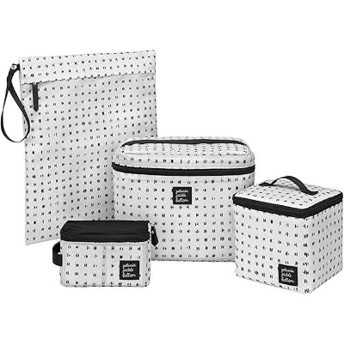 Petunia Pickle Bottom Prompt Pump Kit, Four Piece Set, Stores Pump Parts, 4 Bottles & Accessories, Keeps On-The-Go Parents Organized, Easy to Store for Everyday & Travel (Quill)