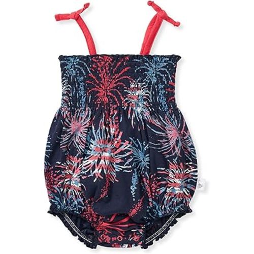 Burt's Bees Baby Baby Girls Strap Romper, 100% Organic Cotton One-piece Bubble Shortall and Layette Set Girl Outfit