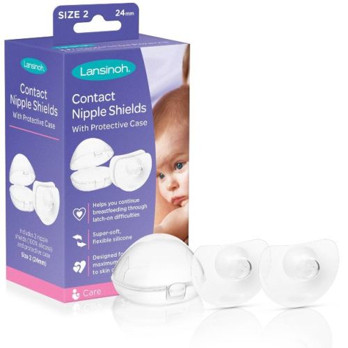 Lansinoh Contact Nipple Shield with Case - 24mm - 2ct