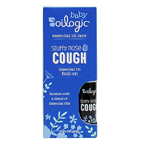 Oilogic Stuffy Nose and Cough Essential Oil Roll-On for Babies and Toddlers - Naturally Soothes Cough and Stuffy Nose With Essential Oils - 9ml (0.3 fl oz)