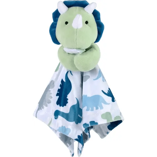 Minky Animal Snuggler Lovey Blanket for Kids, Babies, Boys, Girls, Gender Neutral Security Blanket with Stuffed Animal (Dynamic Dino)