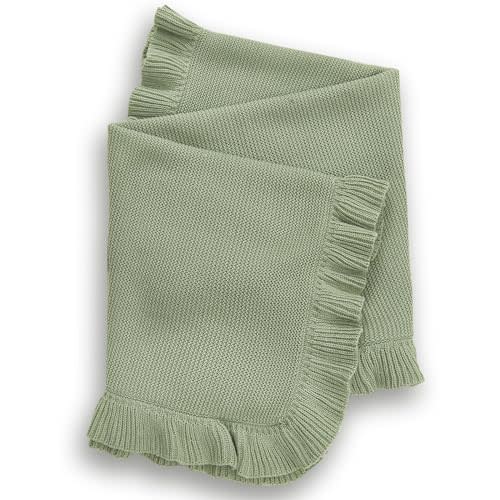 ARRIVED-YCHWFF Knit Baby Blanket - 30"x40" Newborn Swaddle - Soft Knitted Blanket (Green)