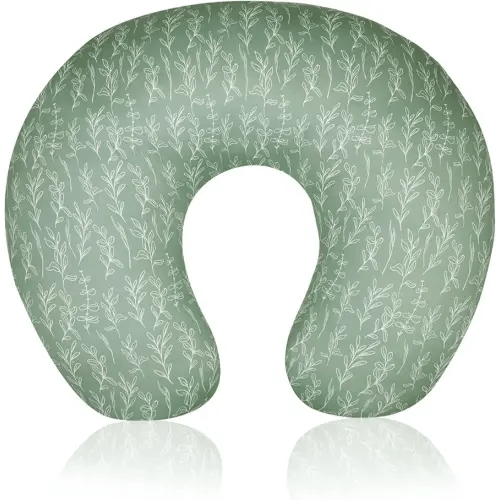 Green Sage Nursing Pillow Cover, Breastfeeding Pillow Slipcover for Baby Girls/Boys, Soft Snug Fits On Newborn Feeding Pillow Case