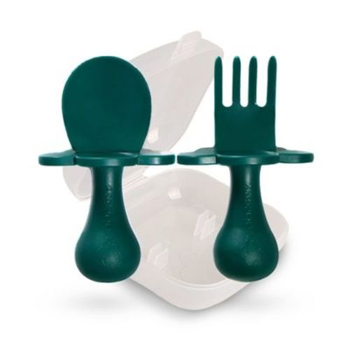 Grabease Baby Spoons, Feeding Supplies, Baby Led Weaning Supplies, Toddler Utensils For Baby & Toddler, 1 Set, Green