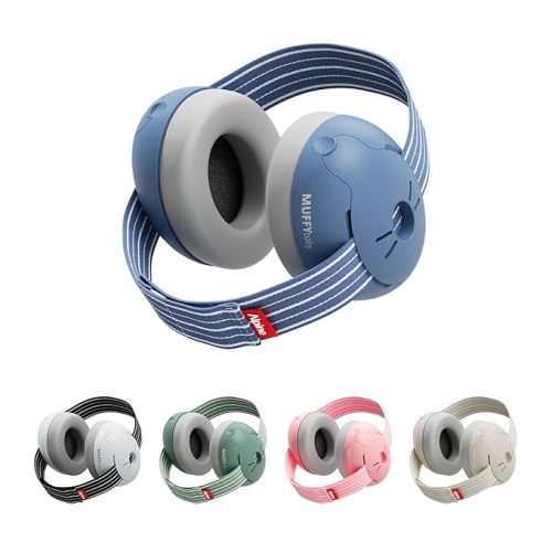 Alpine Muffy Baby Ear Protection for Babies and Toddlers up to 36 Months - CE & ANSI Certified - Noise Reduction Earmuffs - Comfortable Baby Headphones Against Hearing Damage & Improves Sleep - Denim
