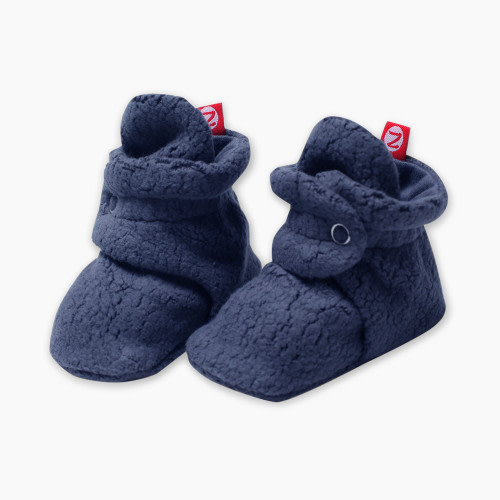 Zutano Cozie Fleece Baby Booties - Navy, 0-3 Months