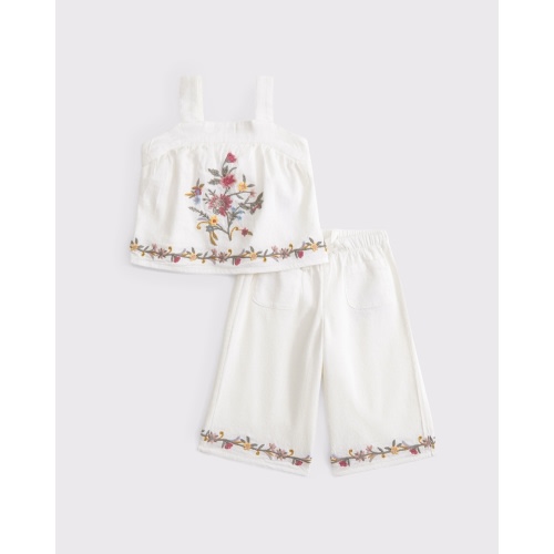 baby embroidered squareneck tank & pants set