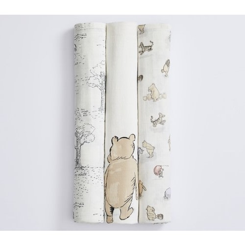 Disney Winnie the Pooh Organic Muslin Swaddle Set | Pottery Barn Kids