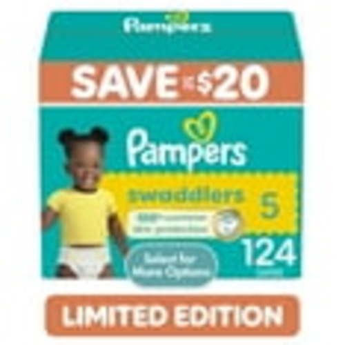 Pampers Swaddlers Baby Diapers Size 5, 124 Count (Select for More Options)