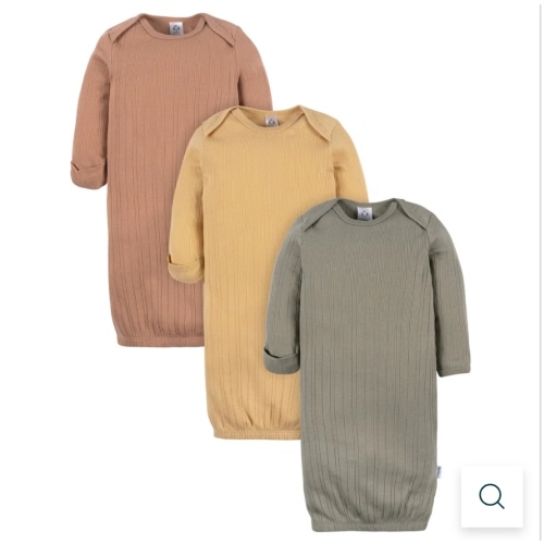 3-Pack Baby Neutral Shadow/New Wheat/Camel Lap Shoulder Gowns – Gerber Childrenswear