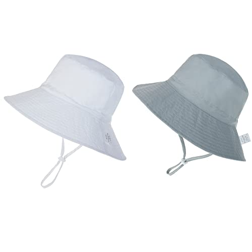 Baby Sun Hat Toddler Summer UPF 50+ Sun Protection Hats Beach Hats Wide Brim Bucket for Baby Girl Adjustable Kid Cap