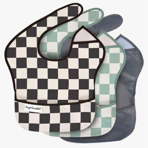 Tiny Twinkle Mess-Proof Baby Bib - Waterproof Bib for Baby Boy or Girl - PFAS, PVC, BPA, Phthalate Free - Baby Food Bibs